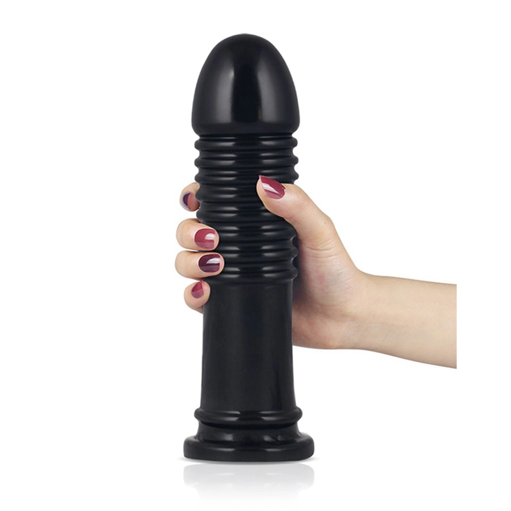 Rimba Black King-size Ribbed Dildo 22.5cm - Afbeelding 4