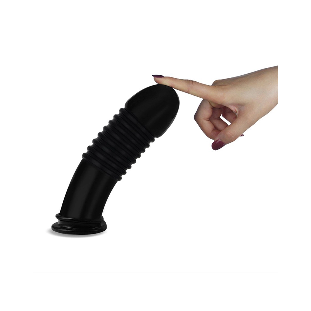Rimba Black King-size Ribbed Dildo 22.5cm - Afbeelding 3