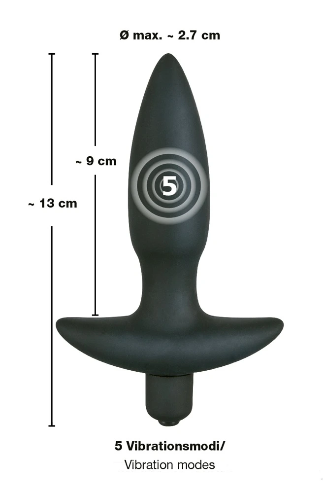 Vibrerende Plug Small 13 Cm - Ø 27 Mm Van Black Velvets - Afbeelding 3