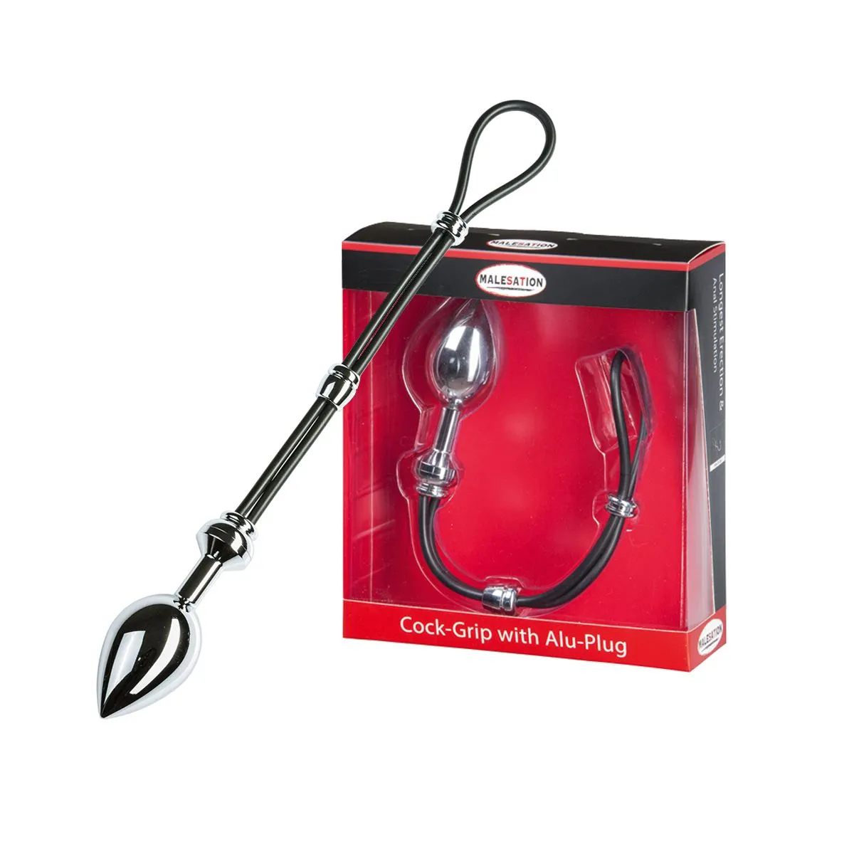 Cock-Grip Alu-Plug Chroom - Large Van Malesation - Afbeelding 2