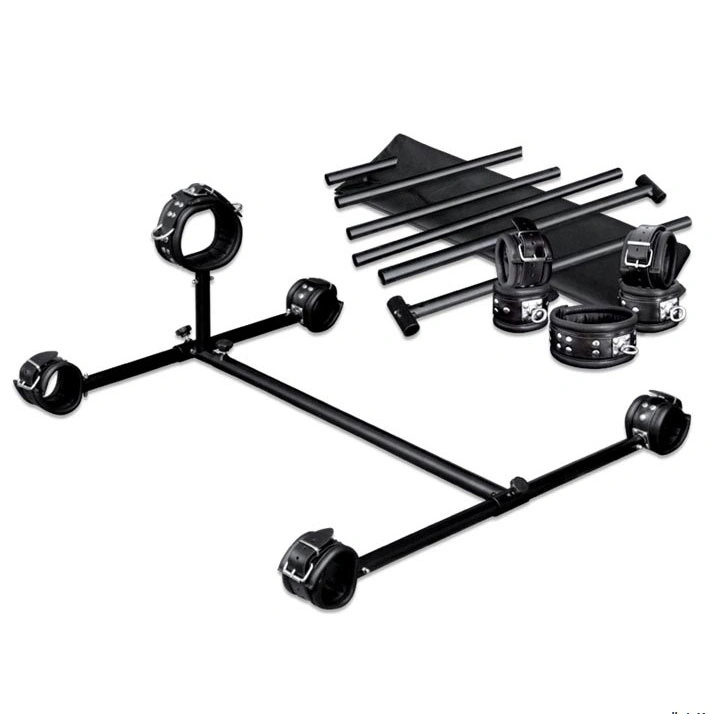 Zado Leather Fashion Verstelbare Stalen Doggybench Met Lederen Pols- Hals- En Enkelboeien Van ZADO - Afbeelding 2