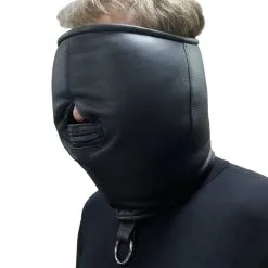 Saxos BDSM Toys Zwarte Zacht Lederen Gevoerde & Geveterde Blinddoek Isolatie Masker Van Saxos