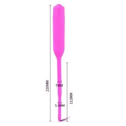 Siliconen Pink Beaded Urethra Vibrator - 5.5mm Van MAE-Toys