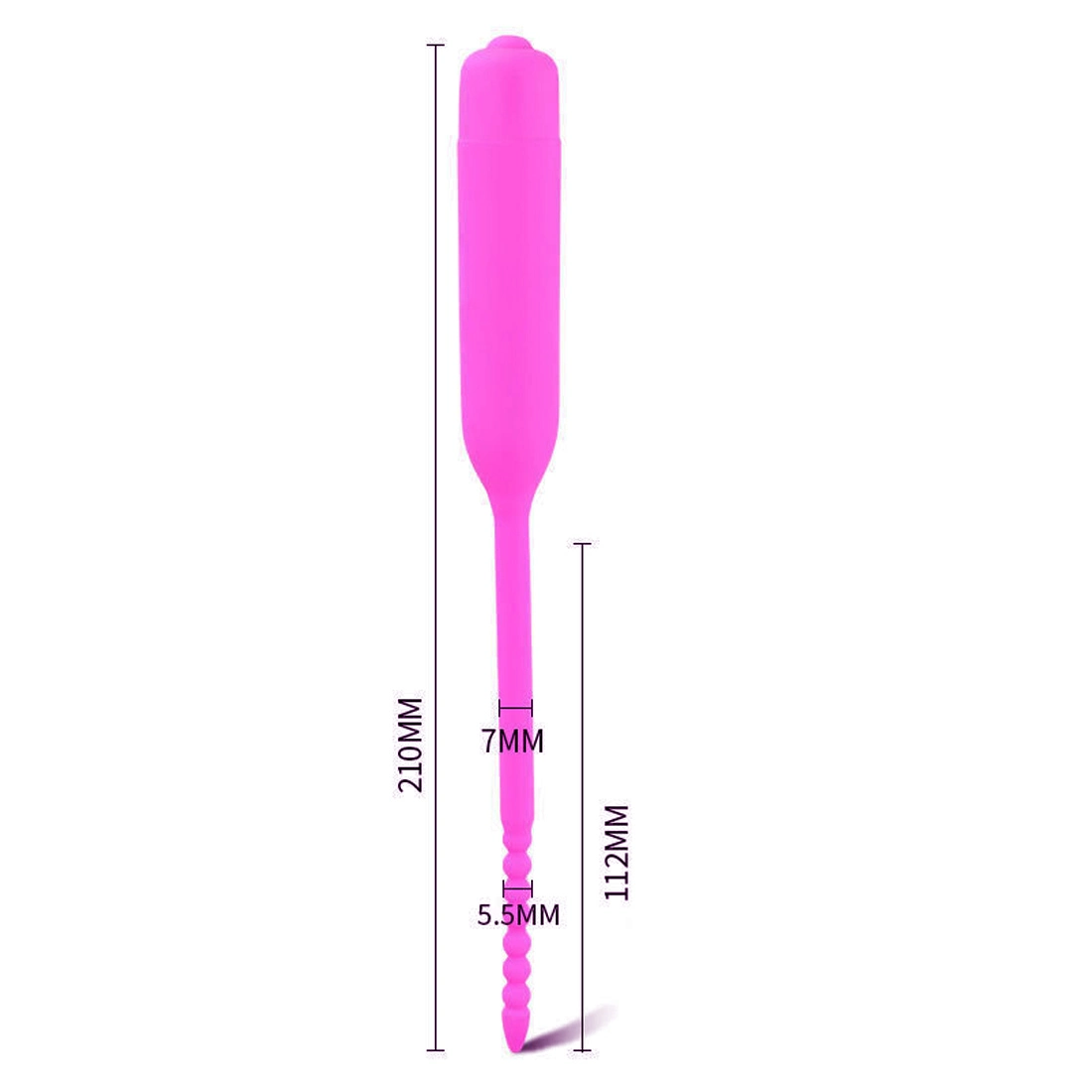 Siliconen Pink Beaded Urethra Vibrator - 5.5mm Van MAE-Toys